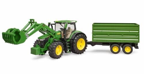 JOHN DEERE Traktor 7R 350 mit Frontlader und Anhänger