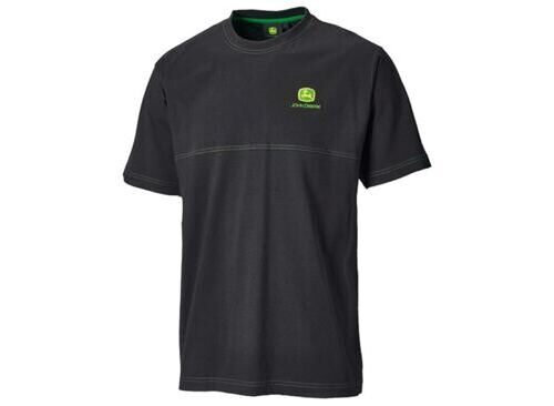 -JOHN DEERE T-Shirt Schwarz mit dekorativer Naht