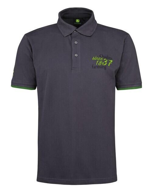 -JOHN DEERE Polo-Shirt Nothing Runs Like A Deere grau